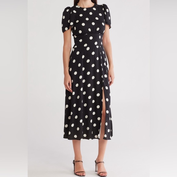 AFRM Los Angeles Jamie Print Open Back Short Sleeve Dress - Picture 1 of 7